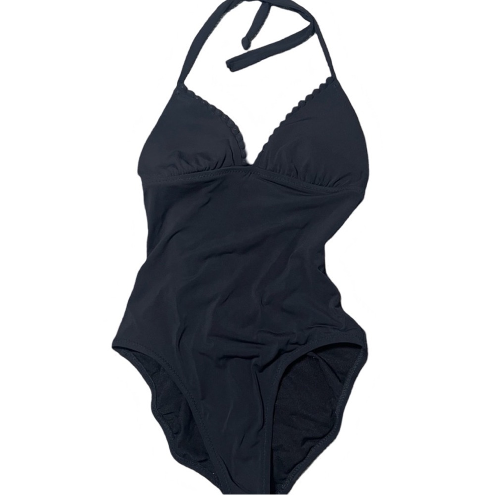 Robin Piccone Black Halter One-Piece Swimsuit